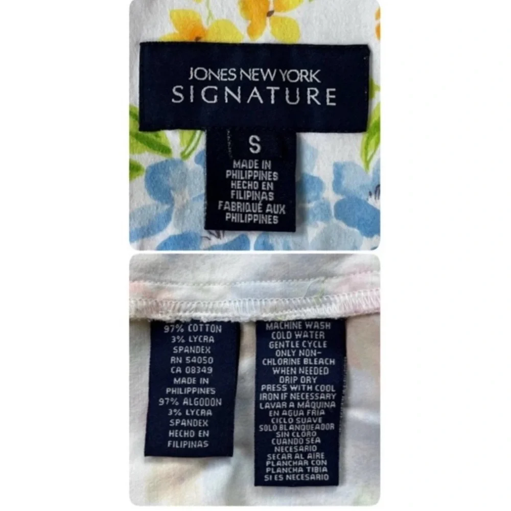 Stretch Denim Floral Jacket Full Zip Y2K Unique Jones New York Small - Picture 15 of 16